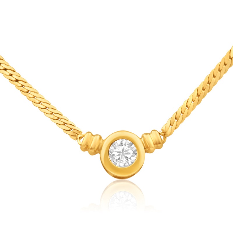 9ct Superb Yellow Gold Cubic Zirconia Chain