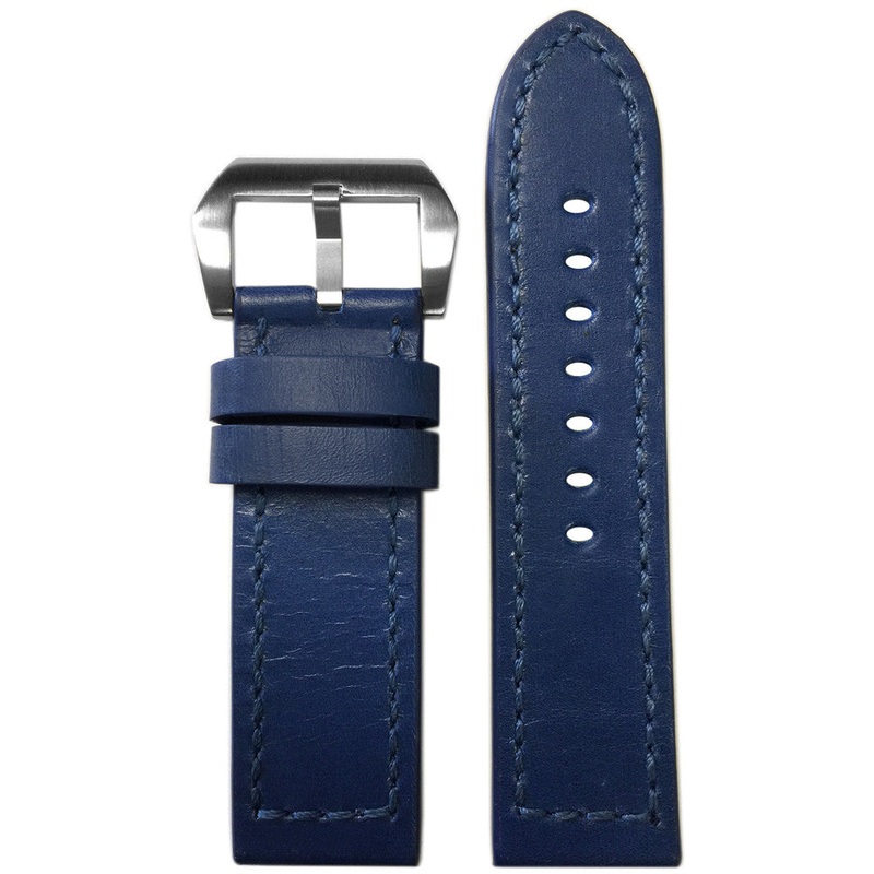 Vintage Leather Watch Band | Blue | Match Box Stitch
