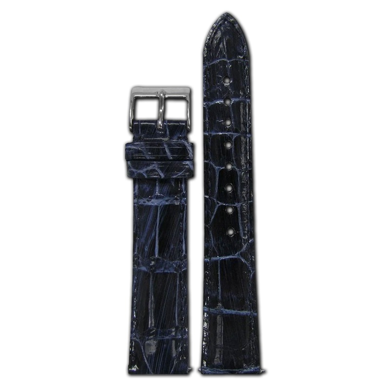 Alligator Watch Band | Quick Release | Dark Blue | for Michele