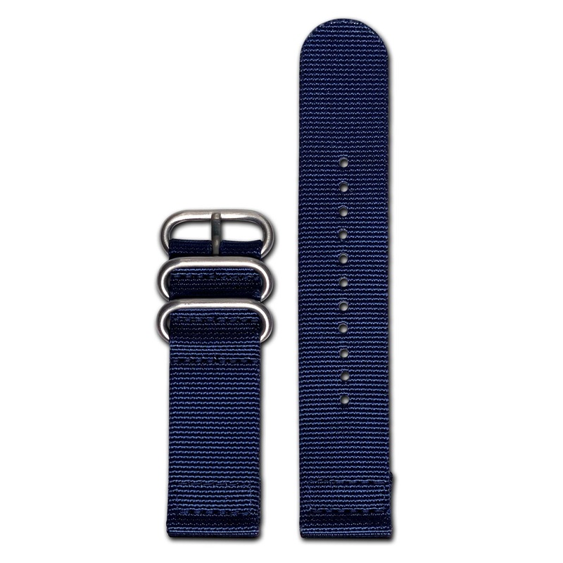Ballistic Nylon Watch Band | Two-Piece | Navy | Brushed Hardware