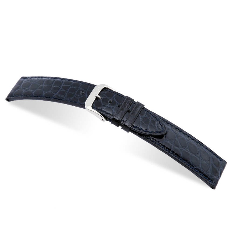 Genuine Alligator Watch Band | Brilliant | Flank Cut | Glossy Finish | Ocean Blue