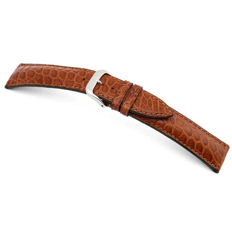 Genuine Alligator Watch Band | Imperial | Flank Cut | Cognac
