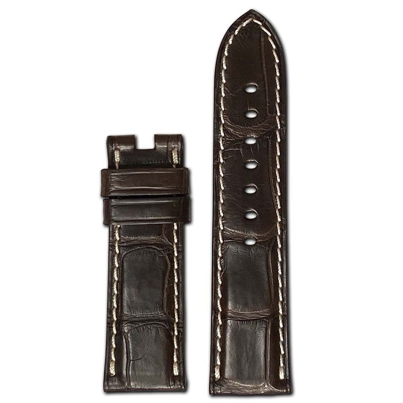 Genuine Alligator Watch Band | Pisa | Mocha | For Panerai Deploy