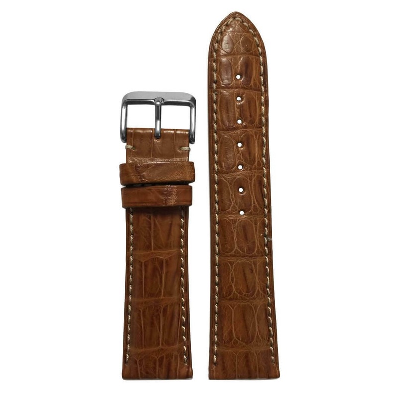 Genuine Caiman Crocodile Watch Band | Tan | Hadley Roma MS2012
