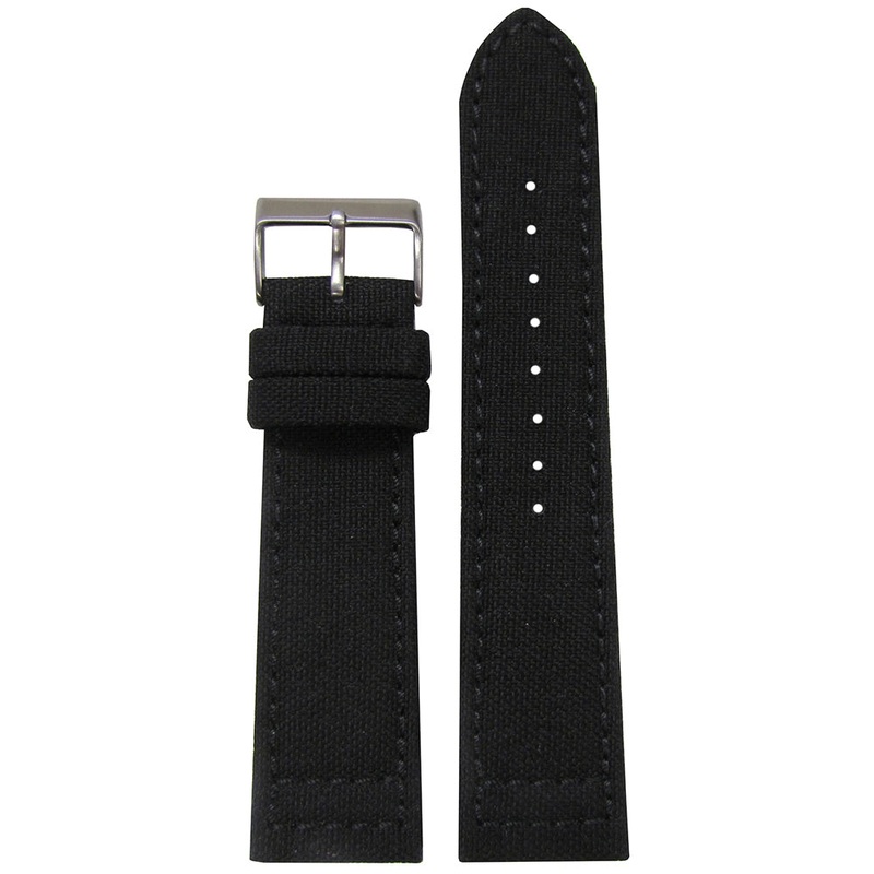 Genuine Cordura Watch Band | Black | Lorica Lining | Hadley Roma MS850