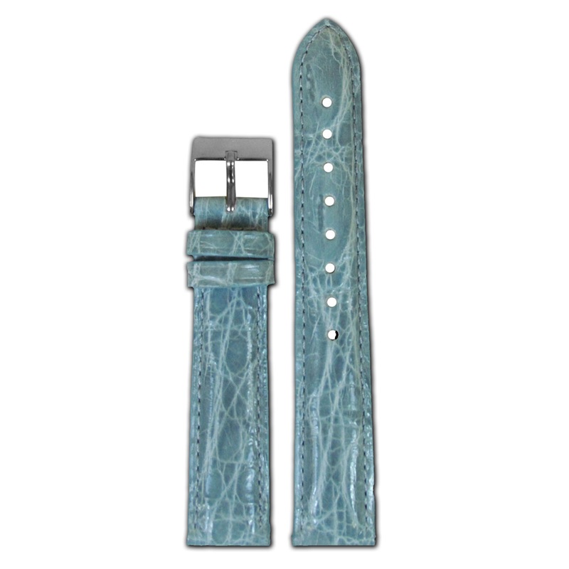 Genuine Crocodile Watch Band | Quick Release | Powder Blue | for Michele