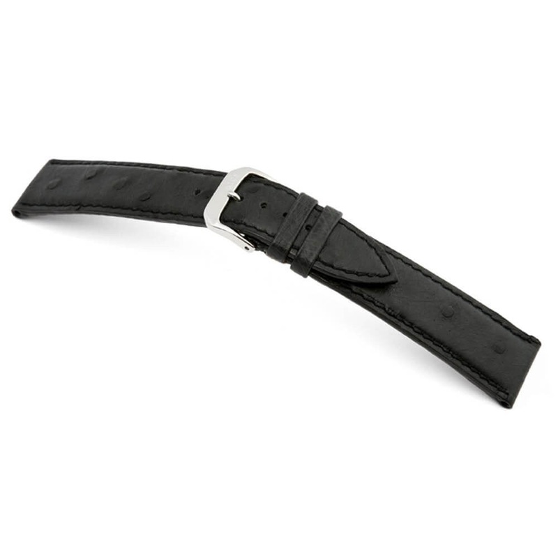 Genuine Ostrich Watch Band | Maison | Black
