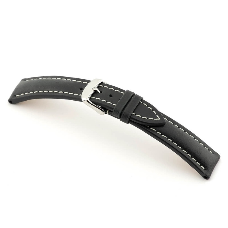 Genuine Vintage Leather Watch Band | York | Padded | Black