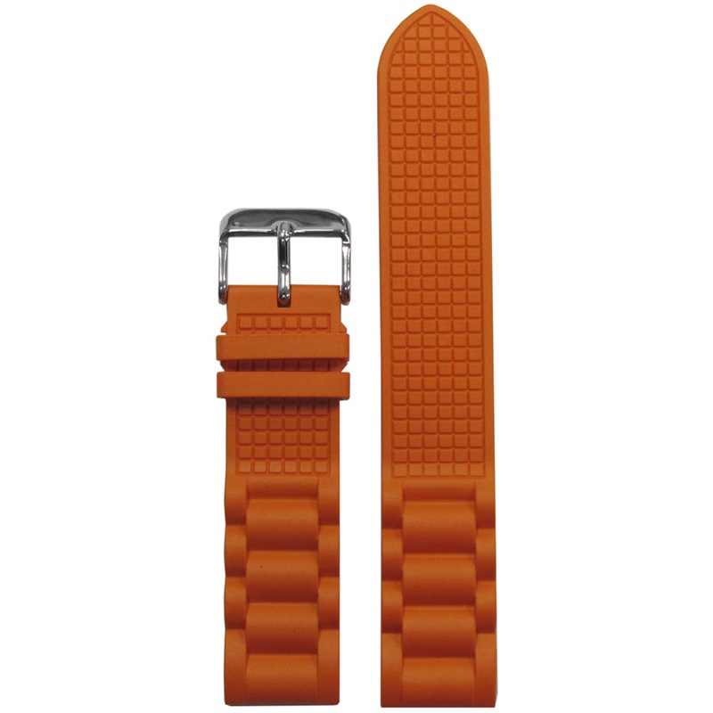 NBR Italian Rubber Watch Band | Bonetto 318 | Oyster Style Diver | Orange