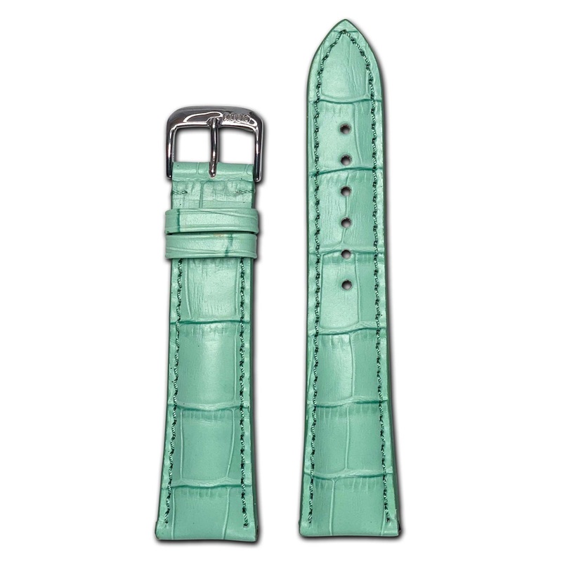 Quick Release | Embossed Leather Alligator Print Watch Band | Louisiana | Turquoise