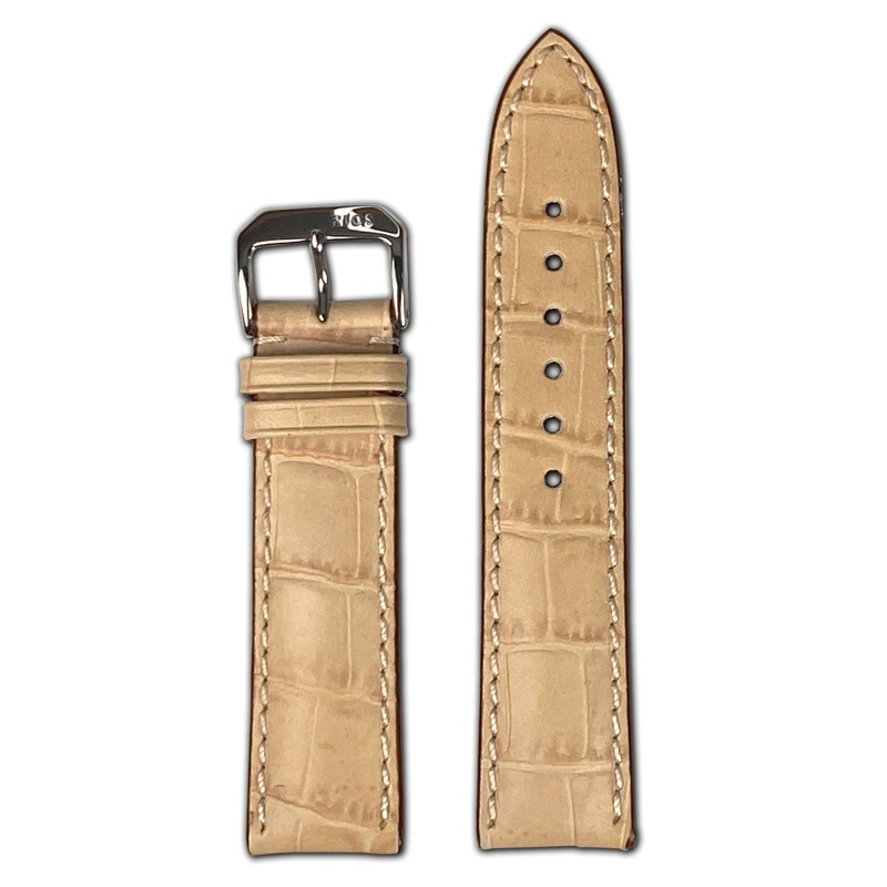 Quick Release | Embossed Leather Alligator Print Watch Band | New Orleans | Sand