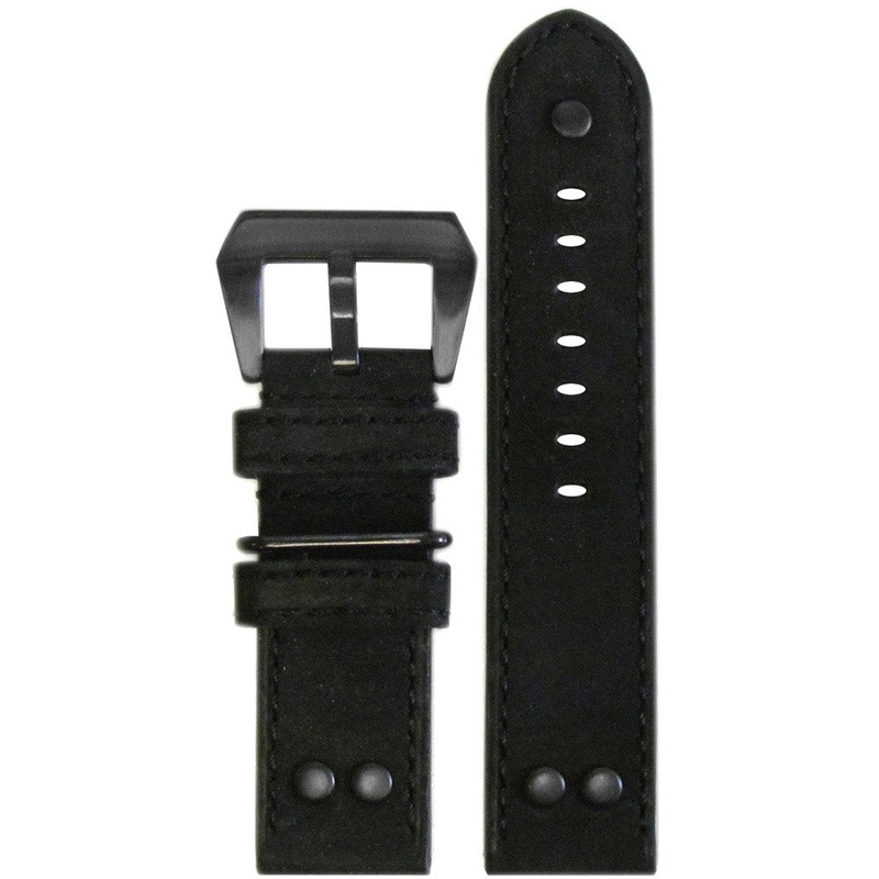 Suede Leather Watch Band | MB-1 Pilot | Black