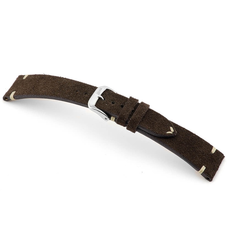 Velours Watch Band | Hudson | Mocha | Minimal Stitch