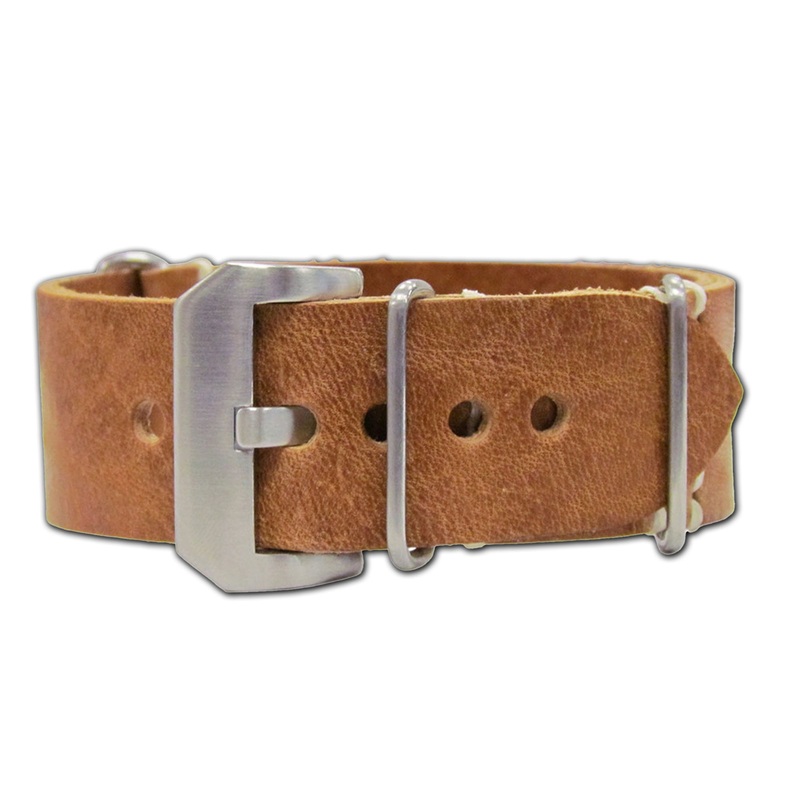 Vintage Leather Watch Band | Panerai Style | One-Piece | Honey (Italian Leather)