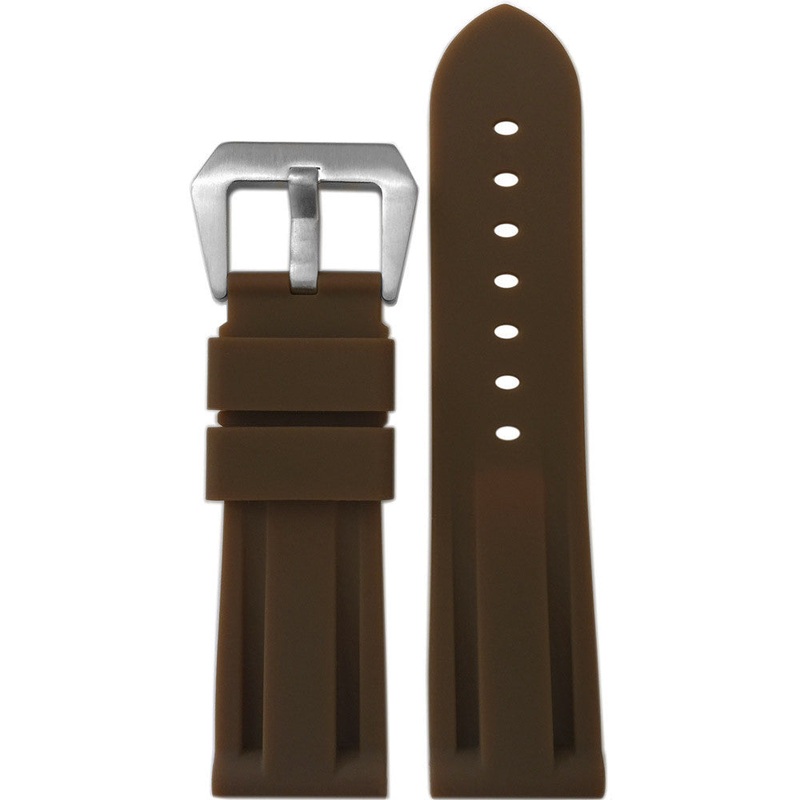 Waterproof Silicone Rubber Watch Band | Diver | Brown