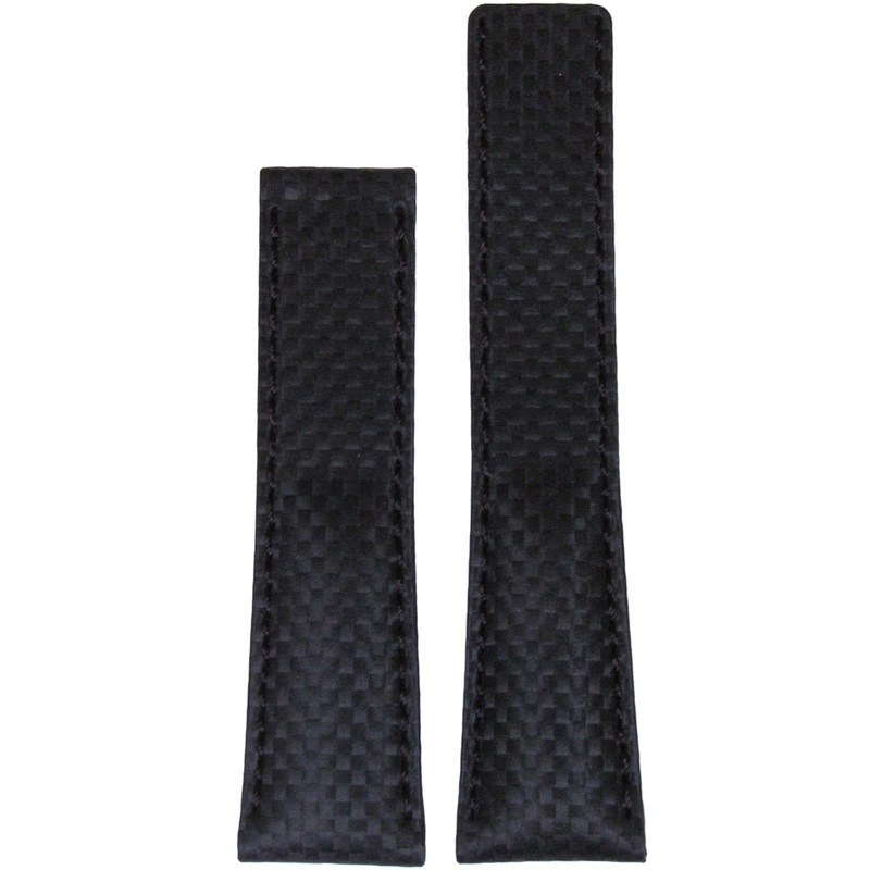 Black Carbon Fiber Style Watch Band | Colored Stitch | for Breitling Deploy