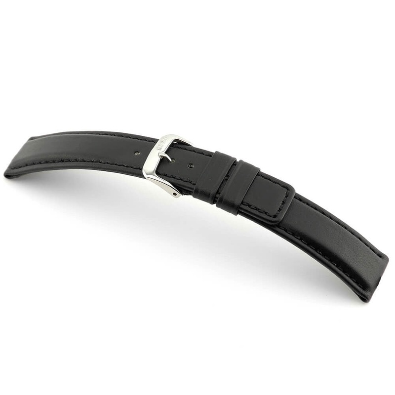 Genuine Cowhide Watch Band | Solid | Diver Style | Black