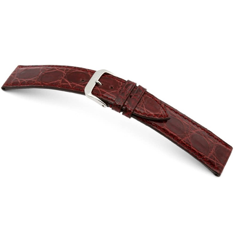 Genuine Crocodile Watch Band | Lord | Glossy | Burgundy