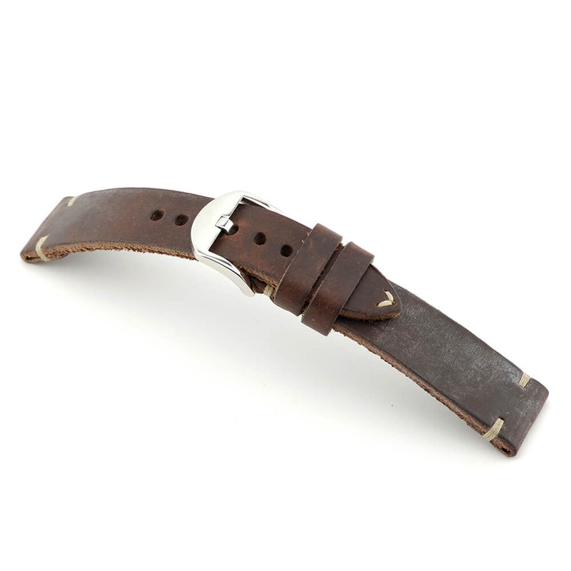 Genuine Leather Watch Band | Moore | Mocha | Minimal Stitch