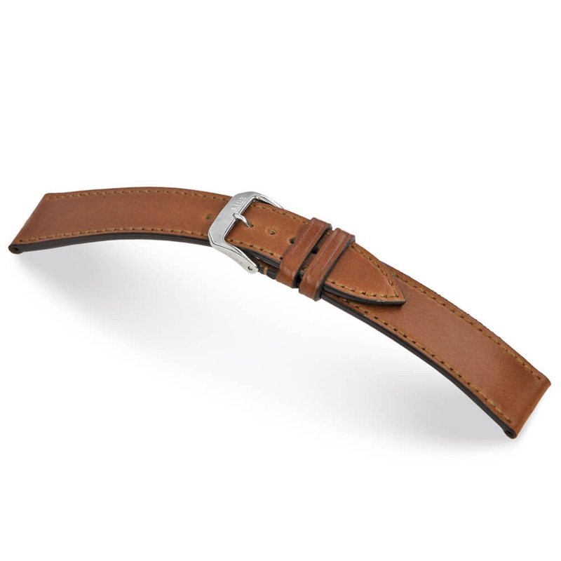 Genuine Shell Cordovan Leather Watch Band | Seattle | Flat | Cognac
