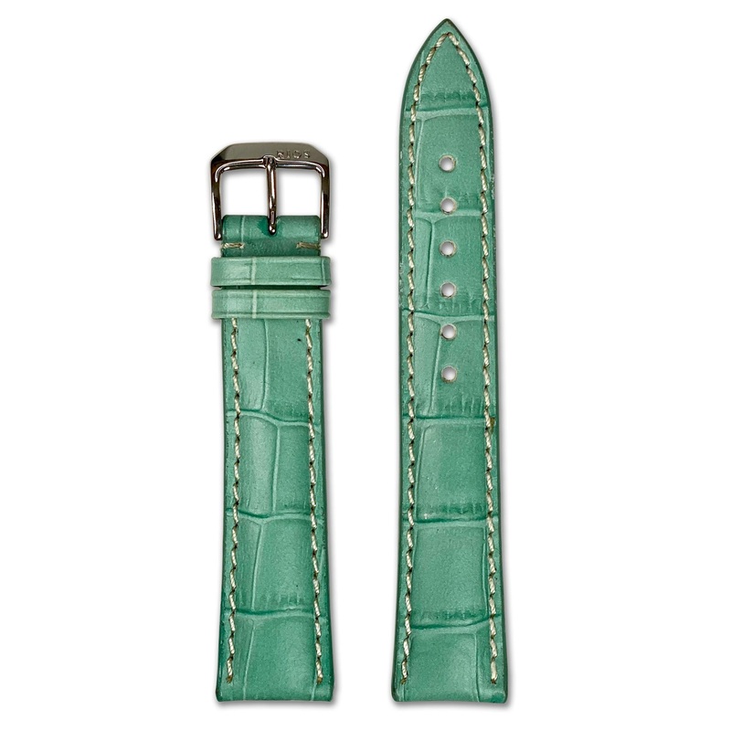 Quick Release | Embossed Leather Alligator Print Watch Band | New Orleans | Turquoise