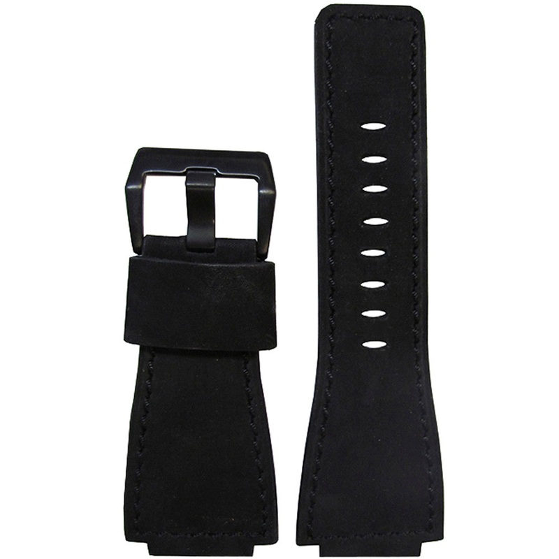 Soft Suede Vintage Leather Watch Band | “Black Out” | For Bell & Ross