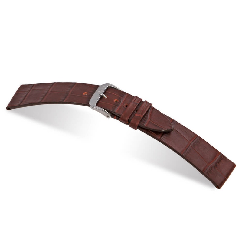 Embossed Leather Alligator Print Watch Band | Miami | Burgundy