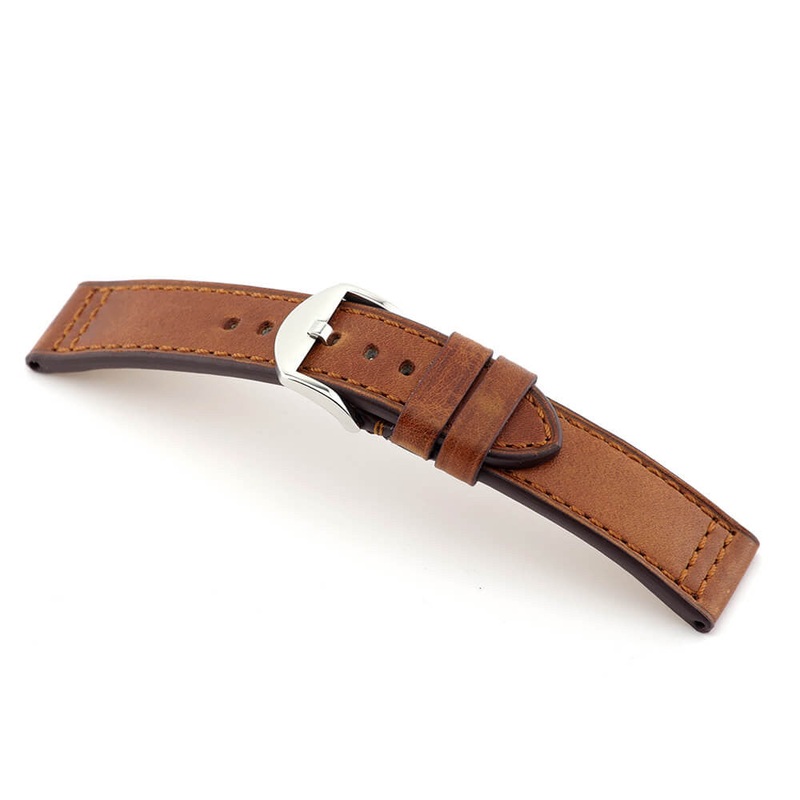 Genuine Vintage Leather Watch Band | Jersey | Flat | Mahogany