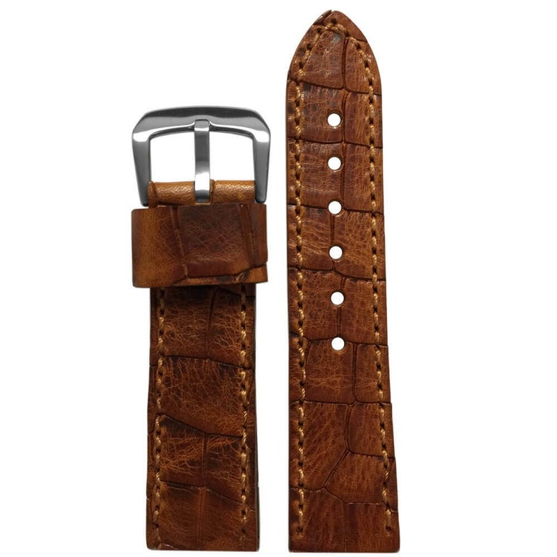 Oiled Vintage Leather “Gator” Watch Band | Tan | Hadley Roma MS916