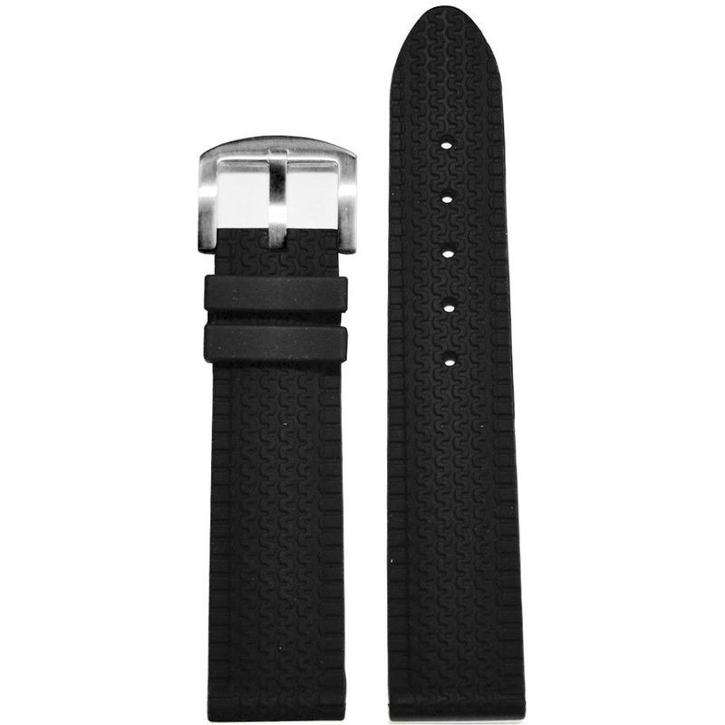 Tire Track Waterproof Rubber Watch Band | Black