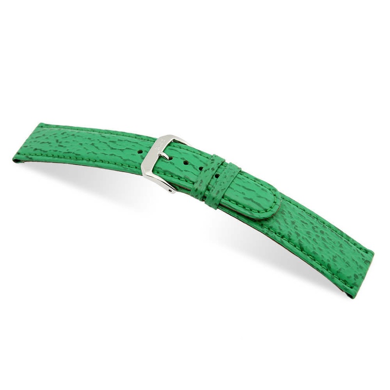 Embossed Leather Shark Print Watch Band | Ocean | Apple Green