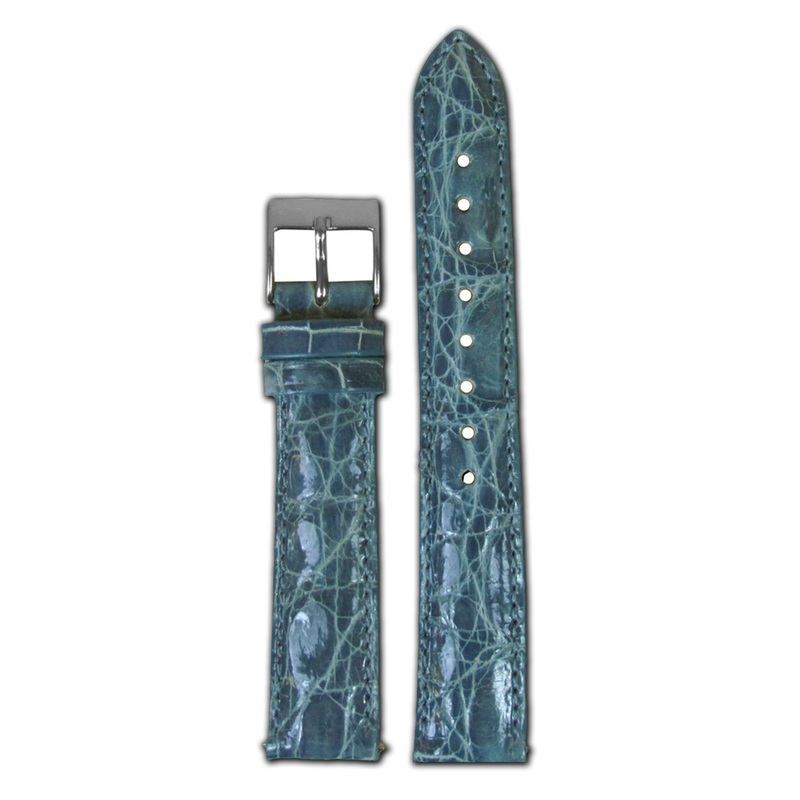Genuine Crocodile Watch Band | Quick Release | Slate Blue | for Michele