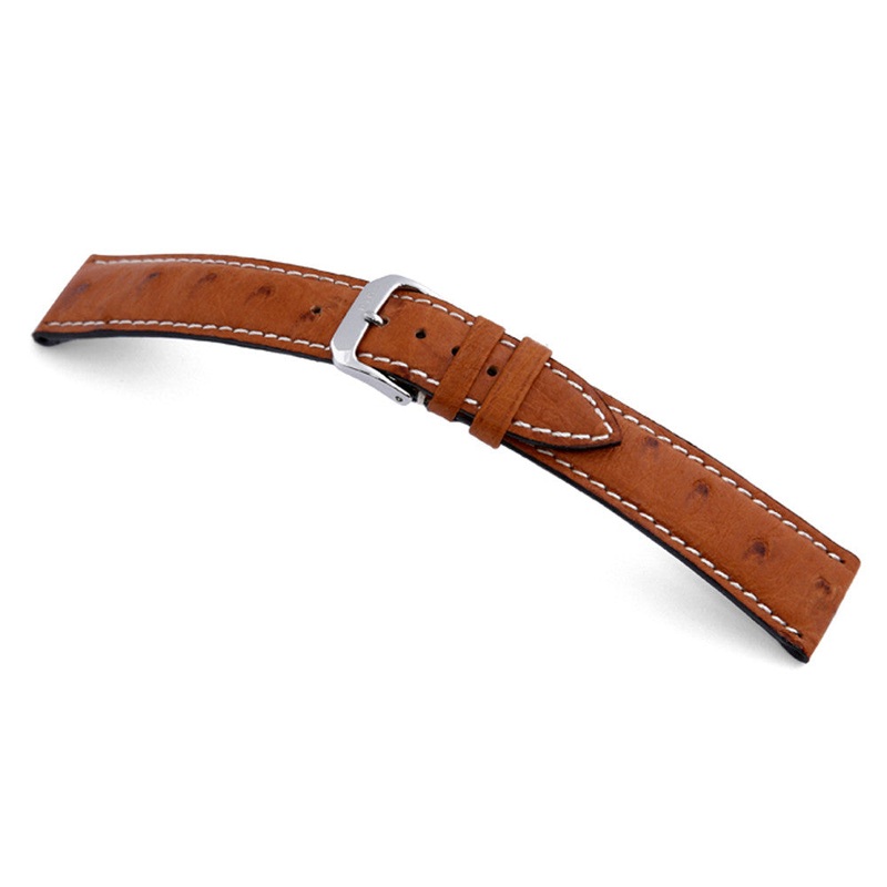 Genuine Ostrich Watch Band | Maxime | Cognac | For Jaeger le Coultre
