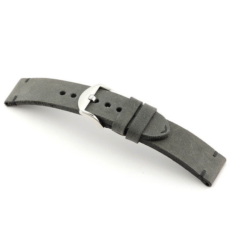 Genuine Vintage Leather Watch Band | Sullivan | Stone Grey | Minimal Stitch