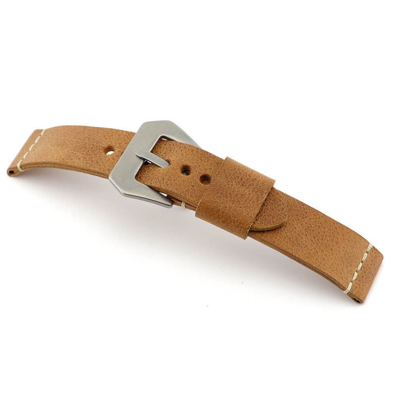 Genuine Vintage Leather Watch Band | Winchester | Cognac | Minimal Stitch