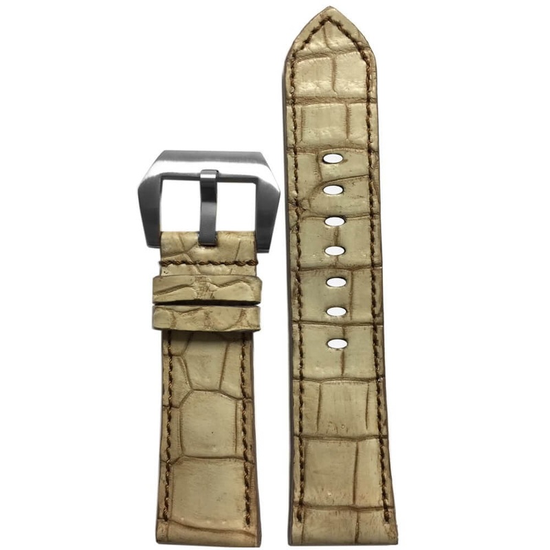 Louisiana Alligator Watch Band | Gunny Straps | Handmade | Opaline | Match Stitch | for Panerai