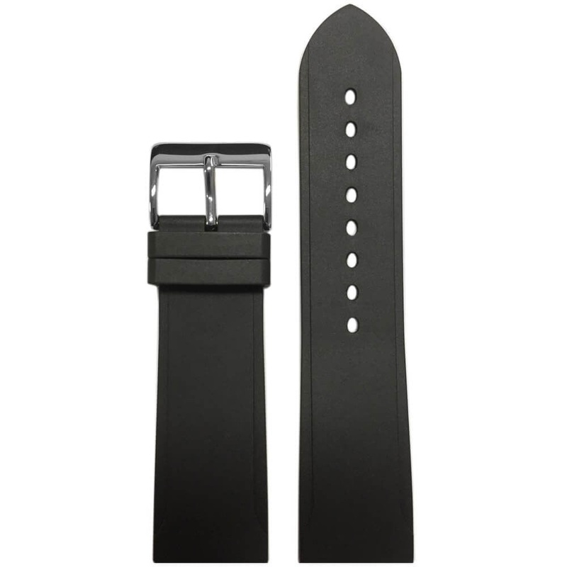 NBR Italian Rubber Watch Band | Beveled Edge | Diver | Bonetto 316 | Black