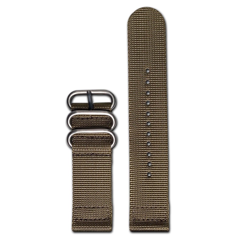 Ballistic Nylon Watch Band | Two-Piece | Sand | Brushed Hardware