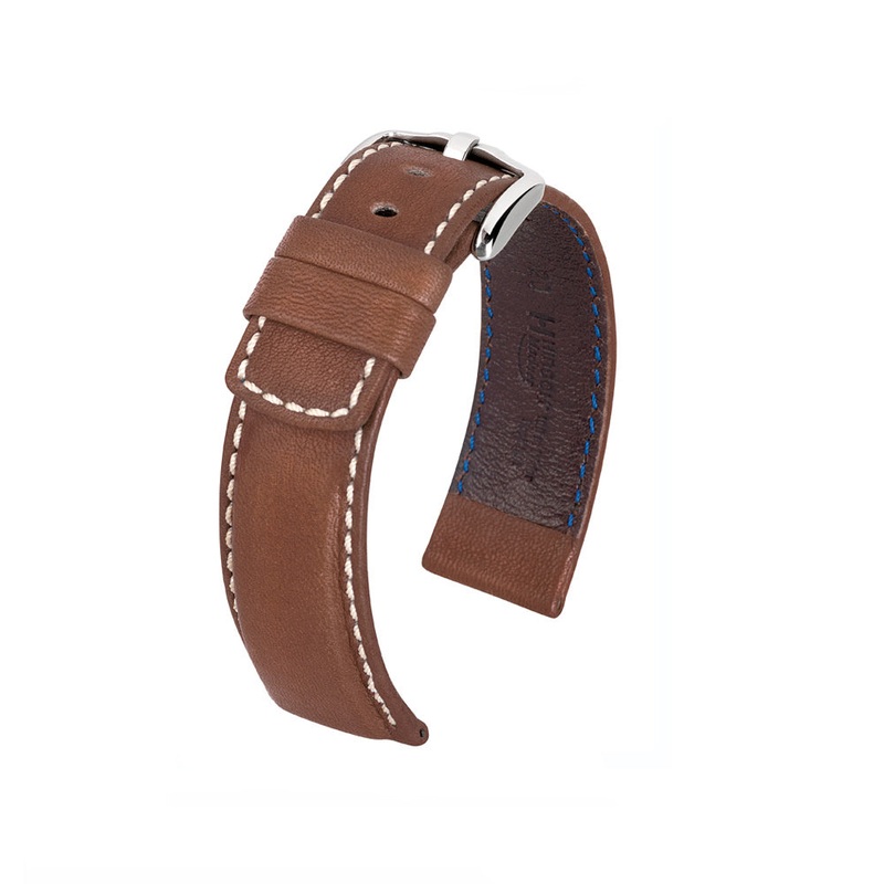 Barrel Dyed Saddle Leather Watch Band | Mariner | Brown | Hirsch