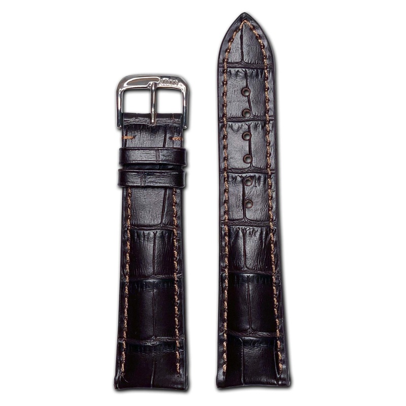 Embossed Leather Alligator Print Watch Band | Louisiana | Mocha