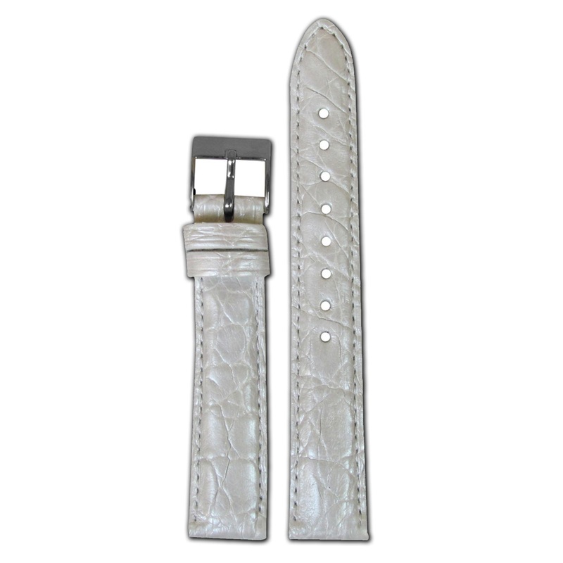 Genuine Crocodile Watch Band | Quick Release | Pearl White | for Michele