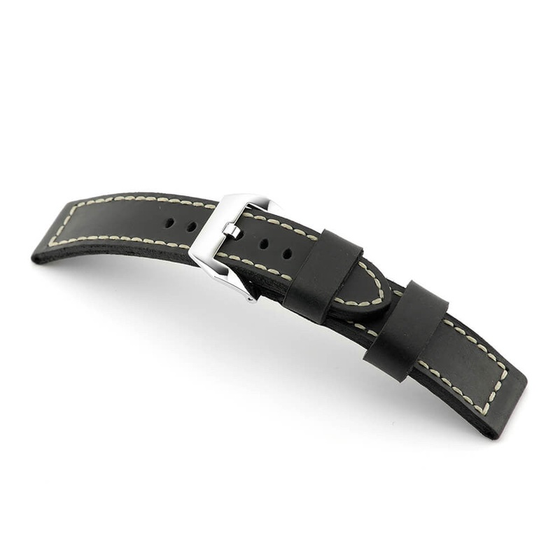 Genuine Vintage Leather Watch Band | Newcastle | Black