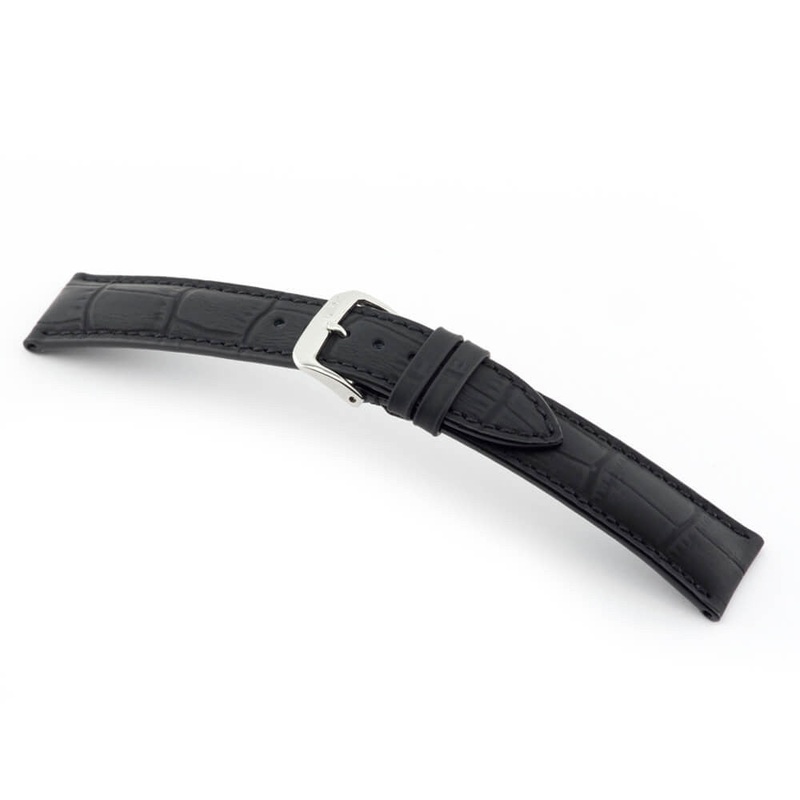 Embossed Alligator Grain on Cow Leather Watch Band | Power | Caoutchouc Lining