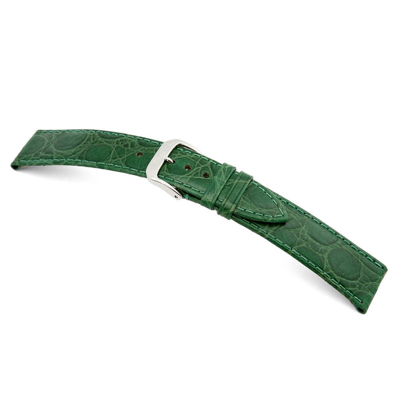 Embossed Leather Crocodile Print Watch Band | Brazil | Apple Green