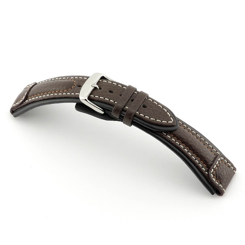 Genuine Buffalo Leather Watch Band | Performance | Aviator Style | Mocha