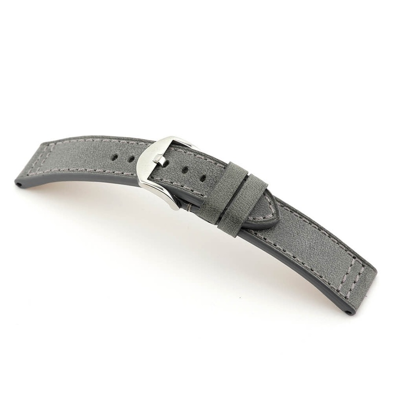 Genuine Vintage Leather Watch Band | Jersey | Flat | Stone Grey
