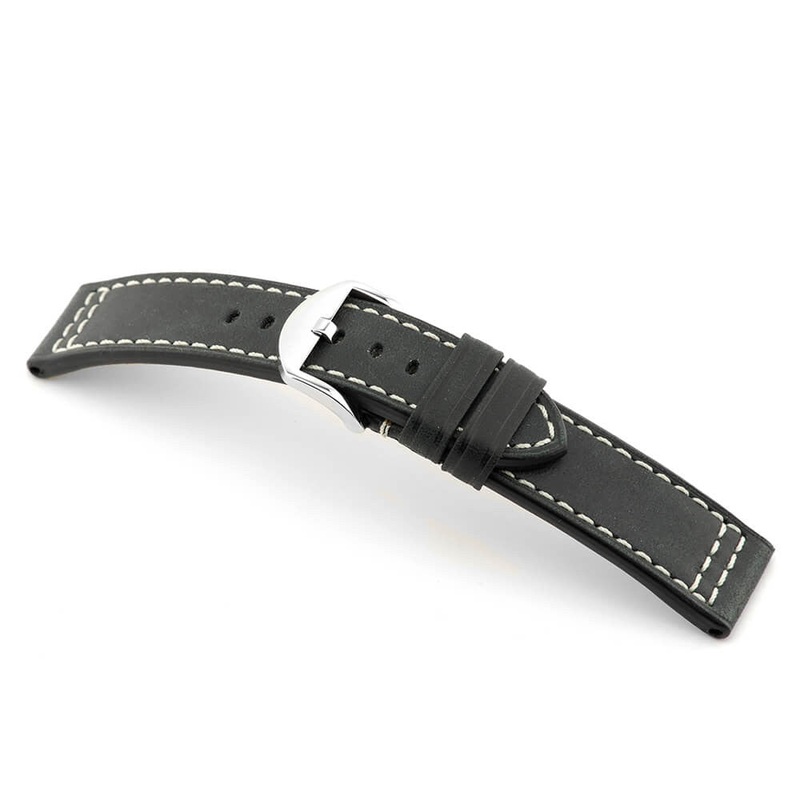 Genuine Vintage Leather Watch Band | Westminster | Flat | Black