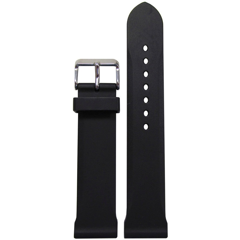 NBR Italian Rubber Watch Band | Black | Flat Diver | Bonetto 306