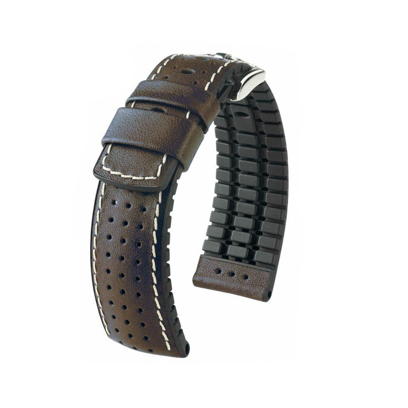 Perforated Calfskin Watch Strap | Tiger | Brown | Hirsch Performance Series