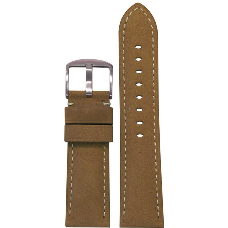 Soft Calf Leather Watch Band | Padded | Cork | White Stitch